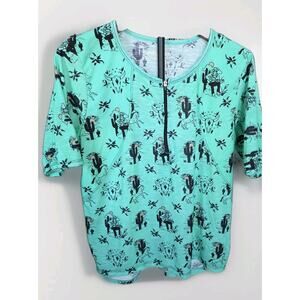 SheBeest Women's XL Short Sleeve Cycle 1/2 Zip Happy Trails Bella Goat Jersey